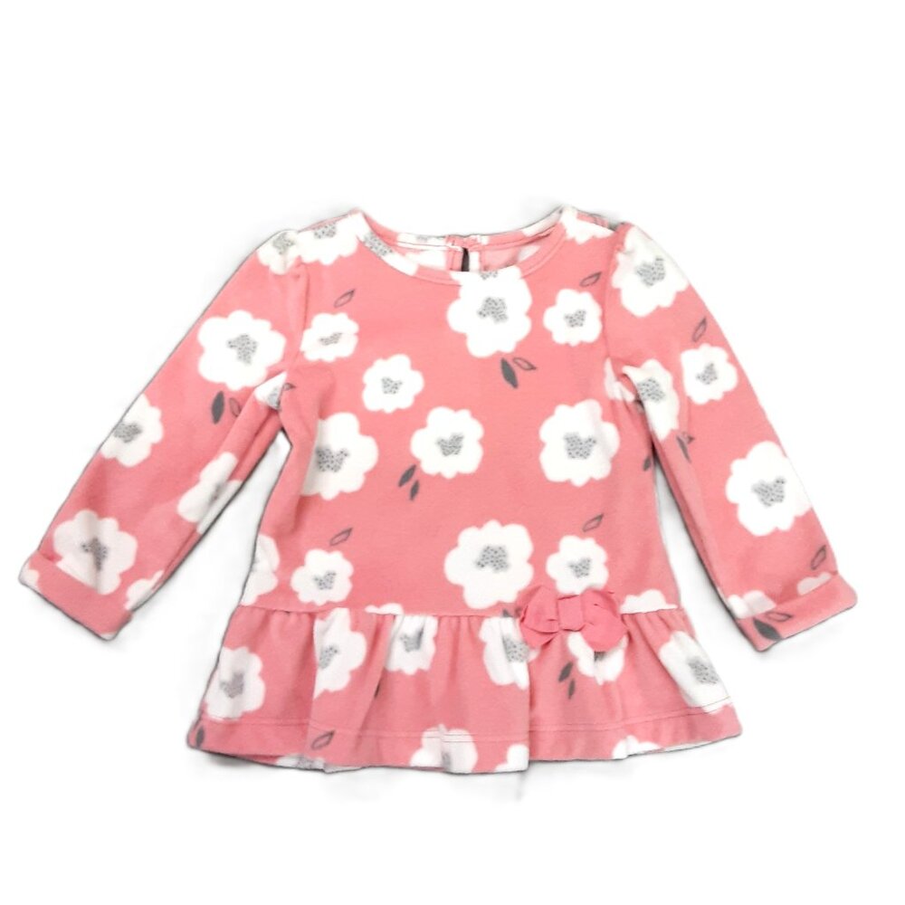 Child of Mine Carters Size 12M Dress/Top Long Sleeve Soft Pullover Button Long
